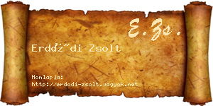 Erdődi Zsolt névjegykártya